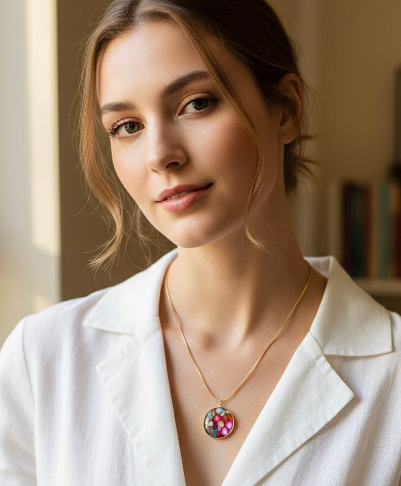 Resin Enamel Statement Necklace