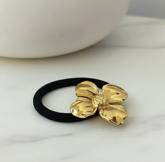 Golden Flower Hair Tie