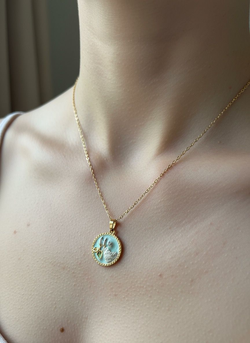 Aurora Bloom Enamel Pendent Necklace