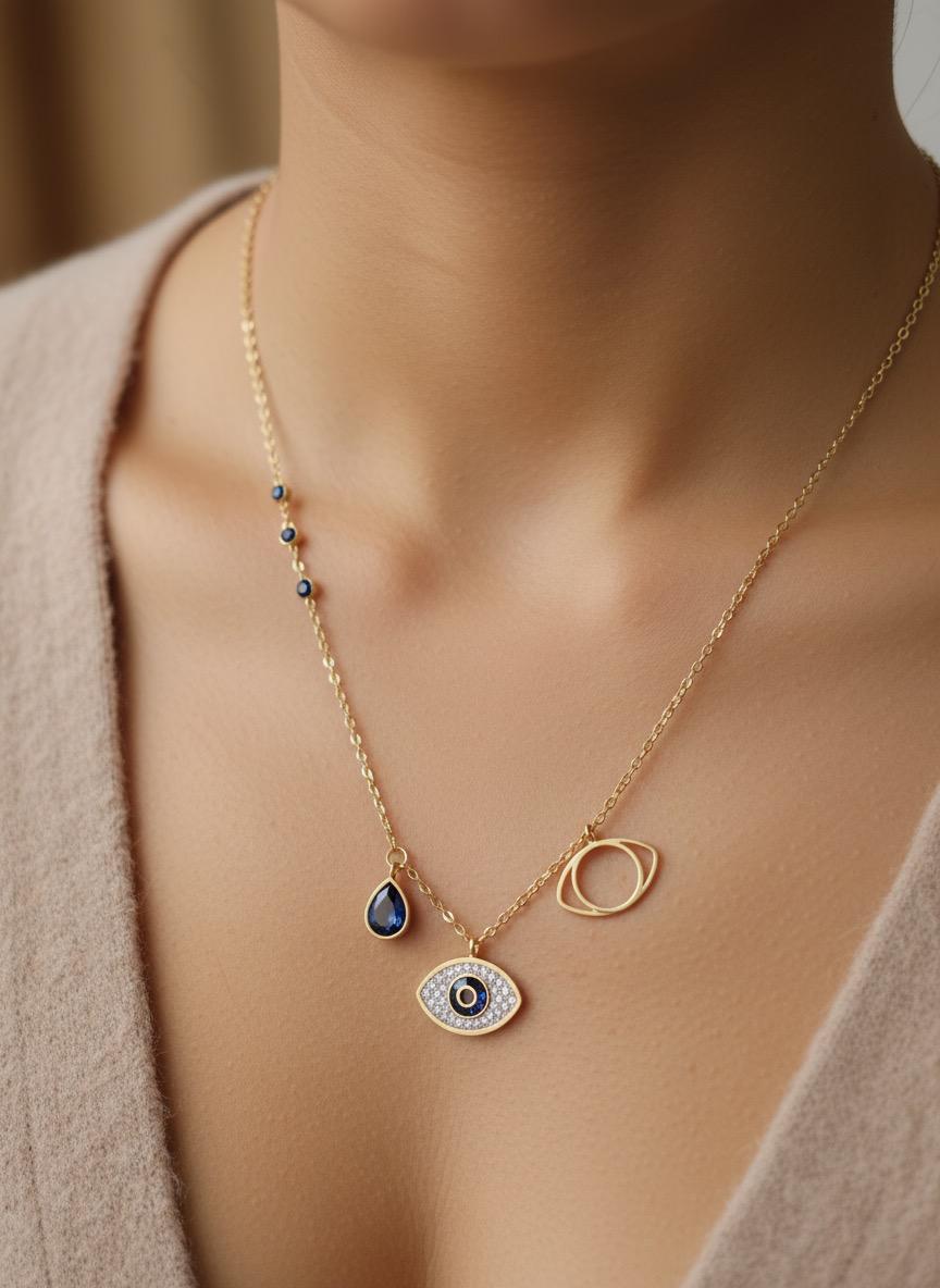 Evil Eye Protection Gold Necklace