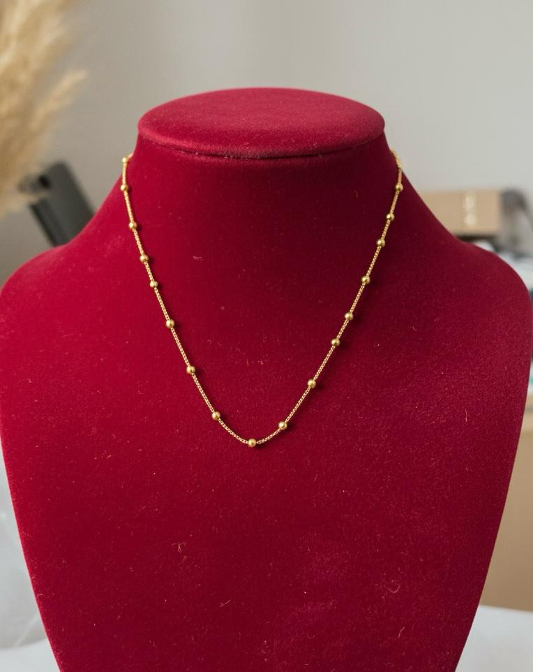 Beaded Ball Minimal Plain Chain