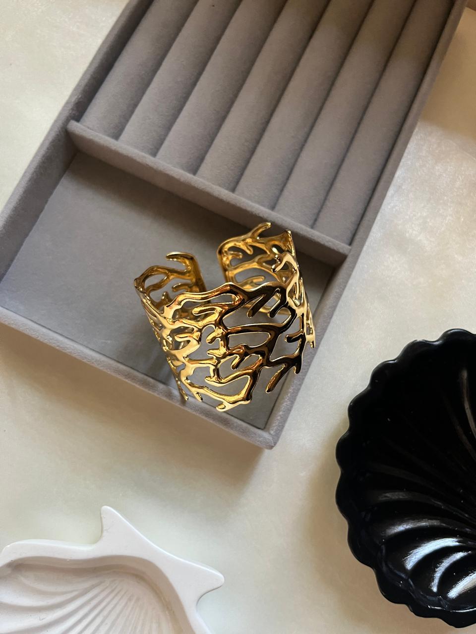 Golden Coral Adjustable Cuff