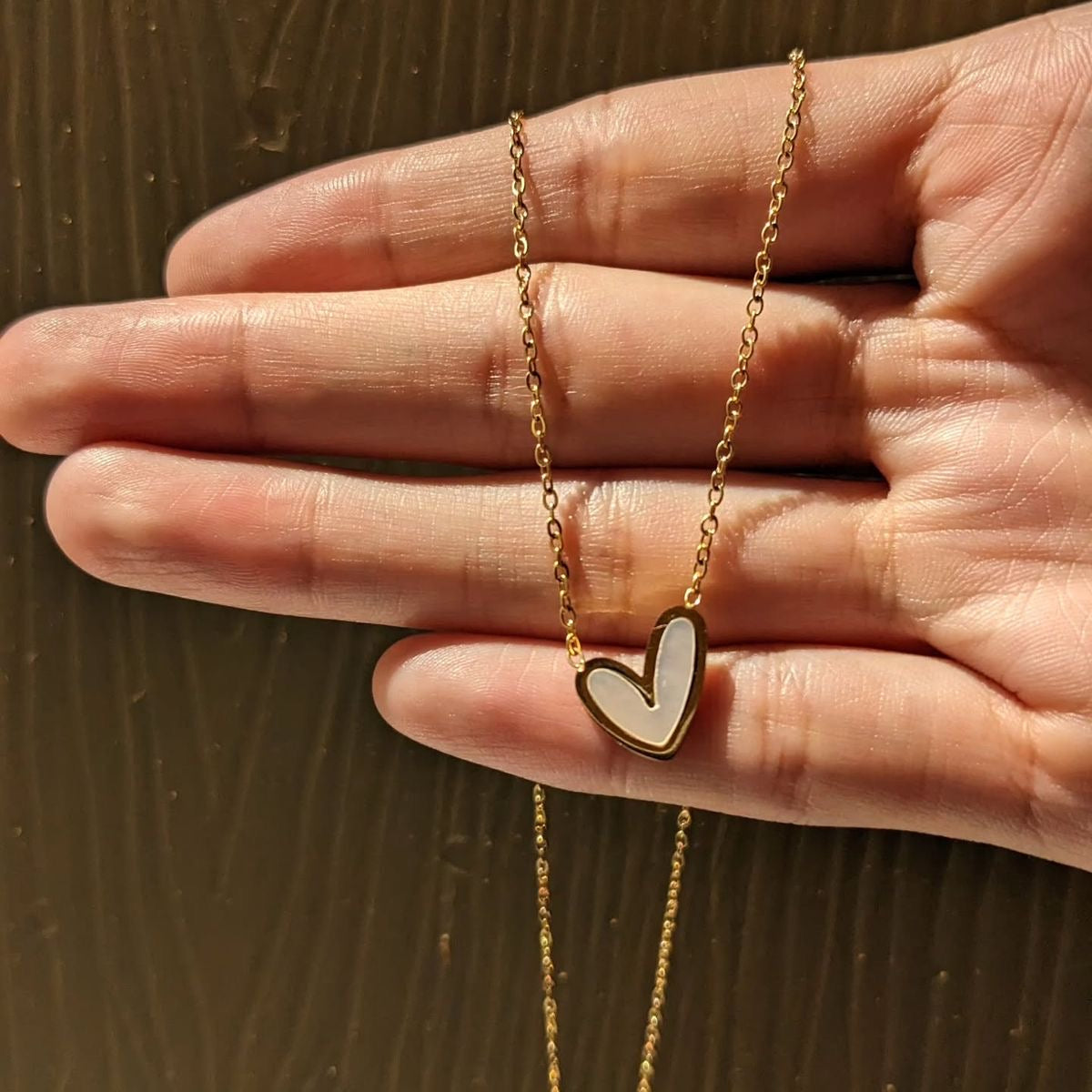 White Heart Acrylic Pendant Necklace