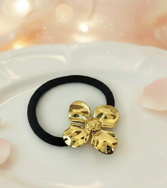 Golden Flower Hair Tie