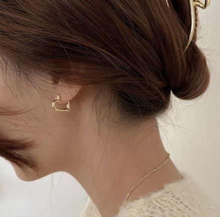 Golden Heart Hoop Earrings