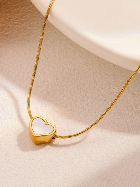 Tiny Black Heart Pendant Necklace