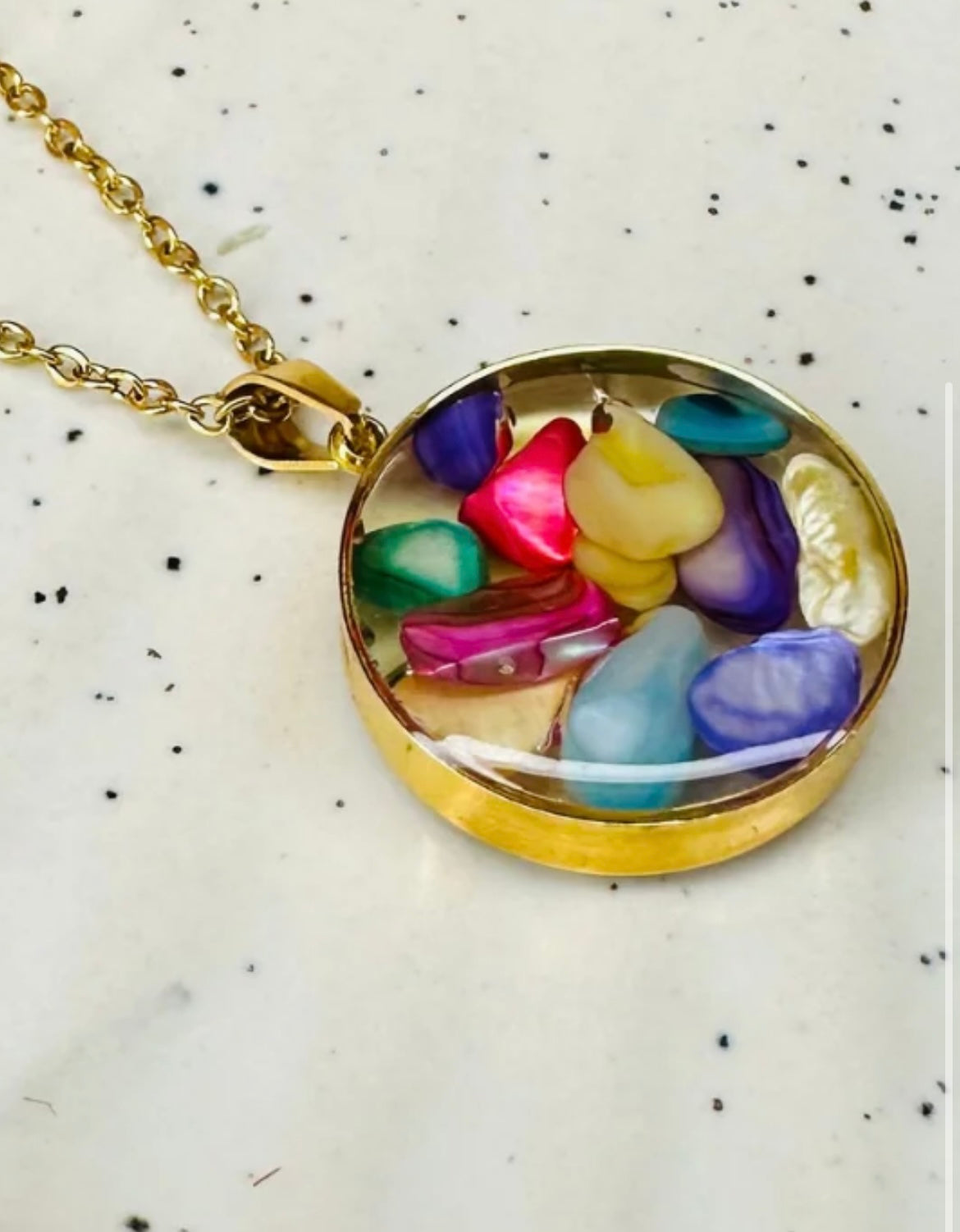 Resin Enamel Statement Necklace