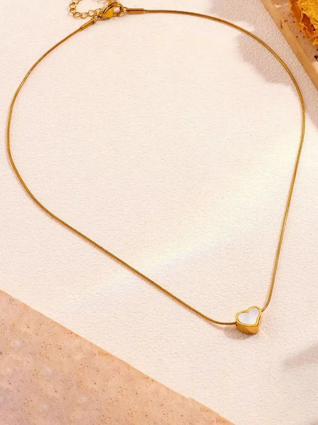 Tiny Black Heart Pendant Necklace