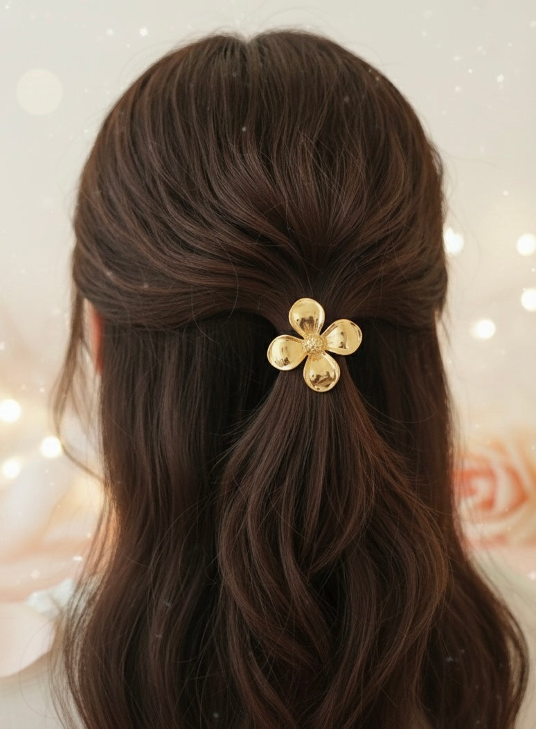 Golden Flower Hair Tie