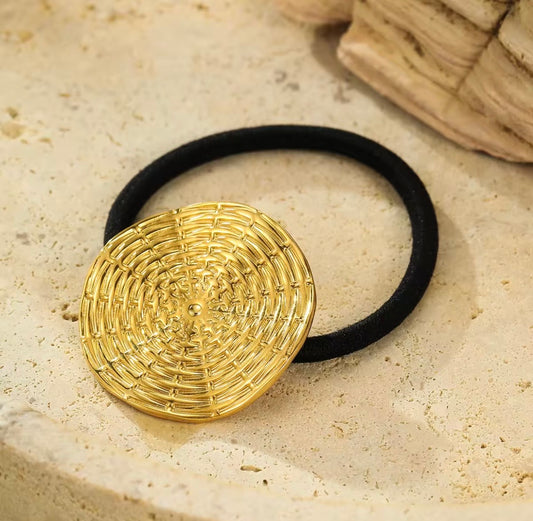 Golden Mushroom Hair Tie