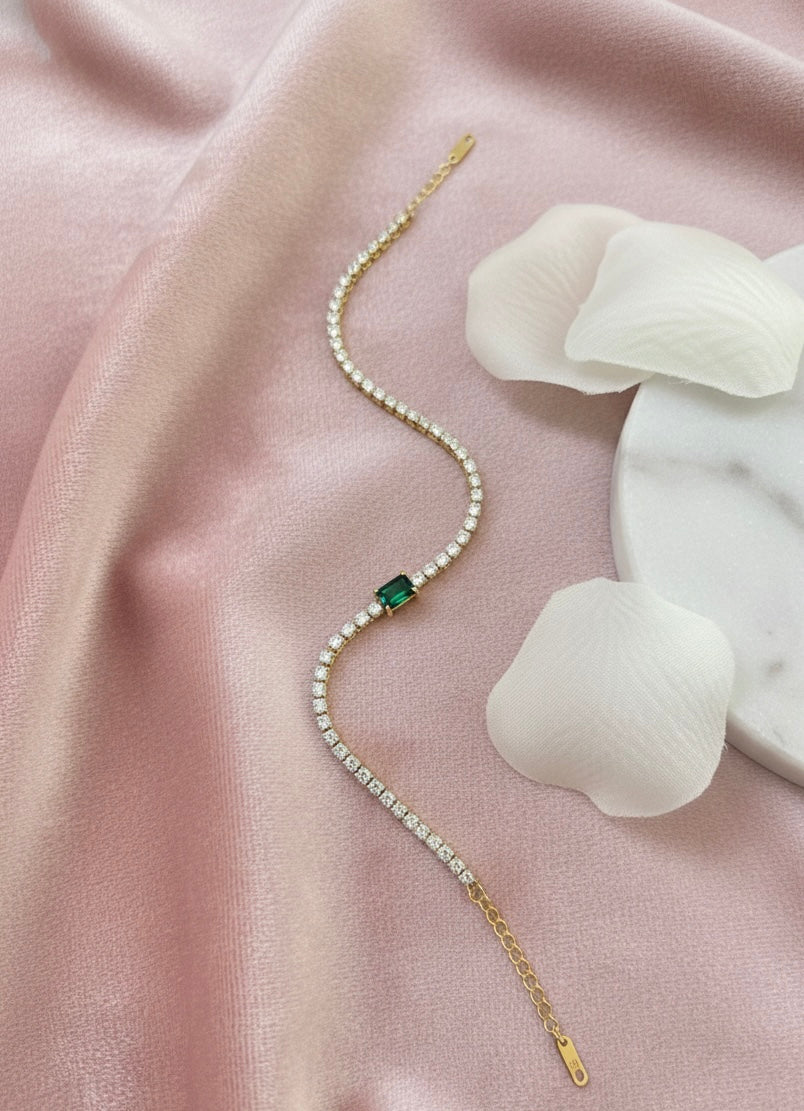 Mono-Emerald Tennis Bracelet