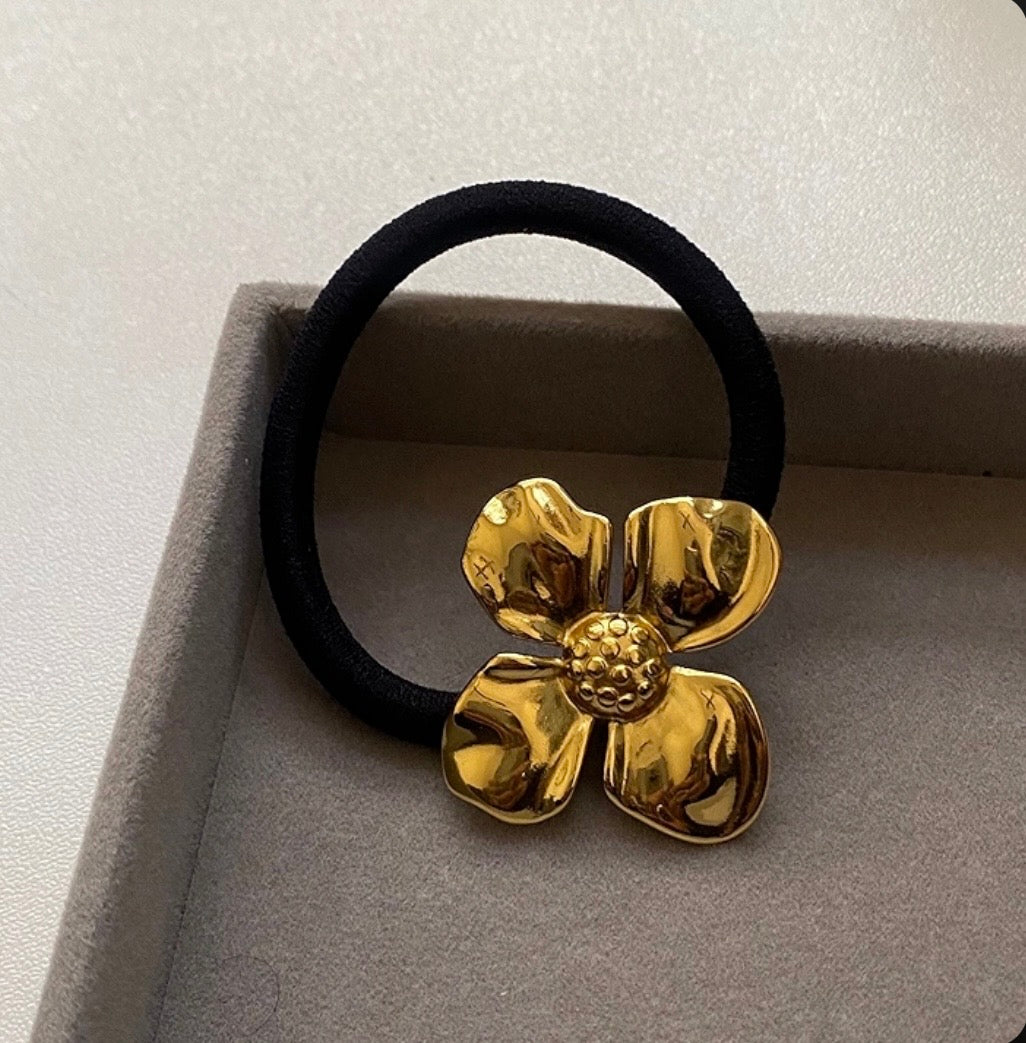Golden Flower Hair Tie