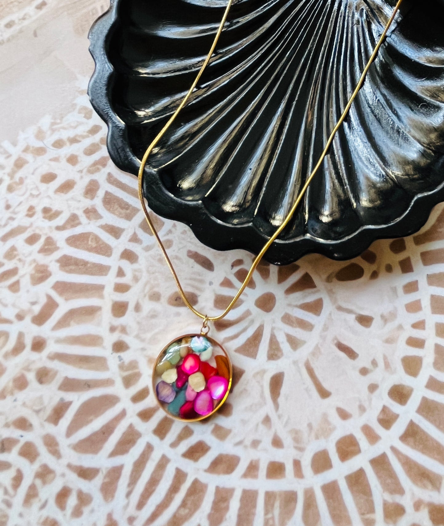 Resin Enamel Statement Necklace