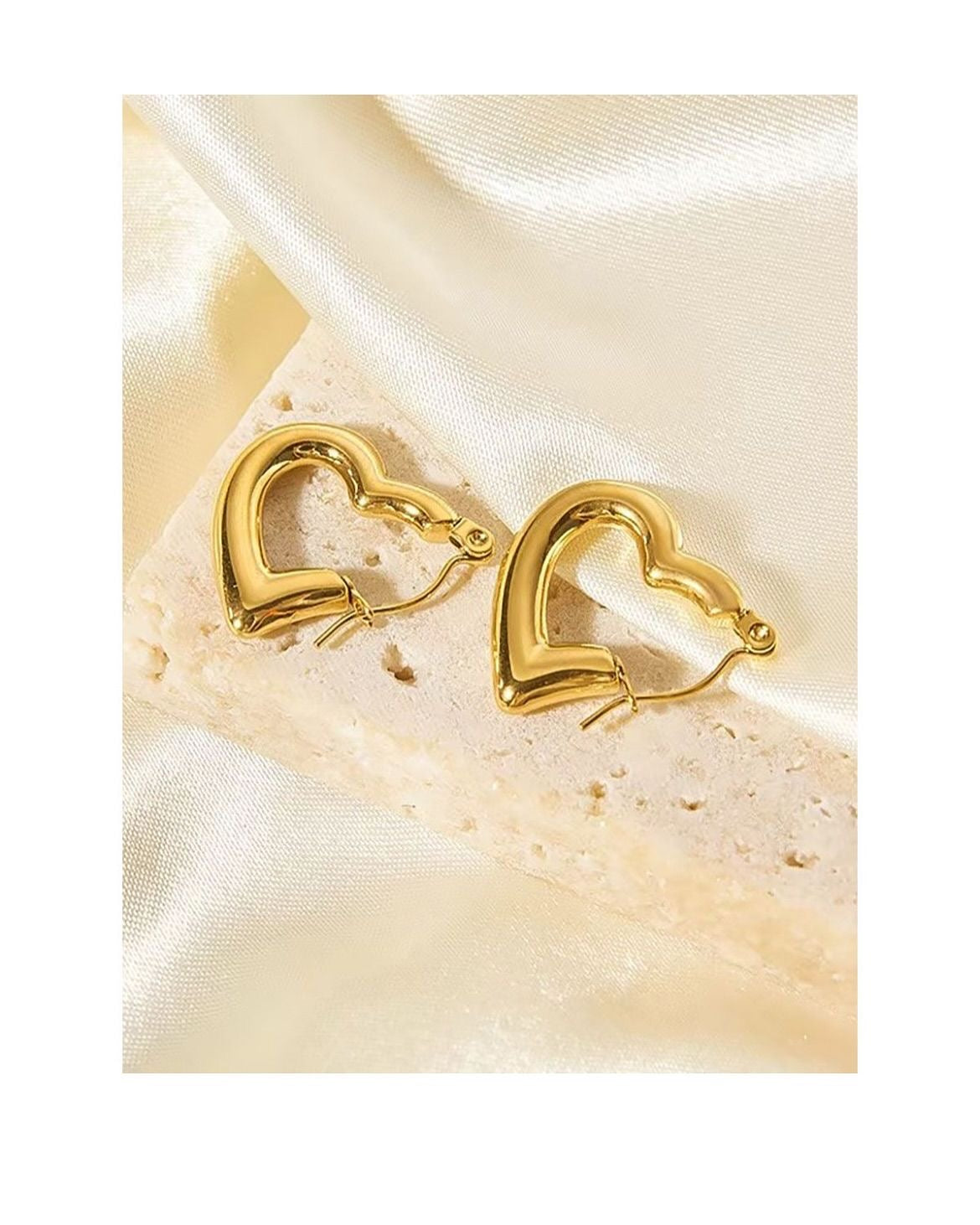 Golden Heart Hoop Earrings