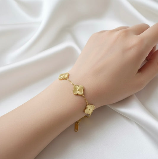 Four Leaf Clover Gold Bracelet