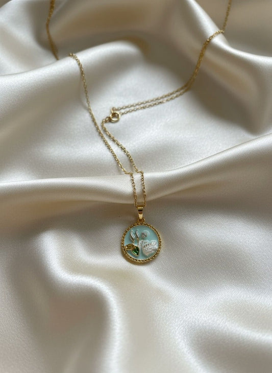 Aurora Bloom Enamel Pendent Necklace