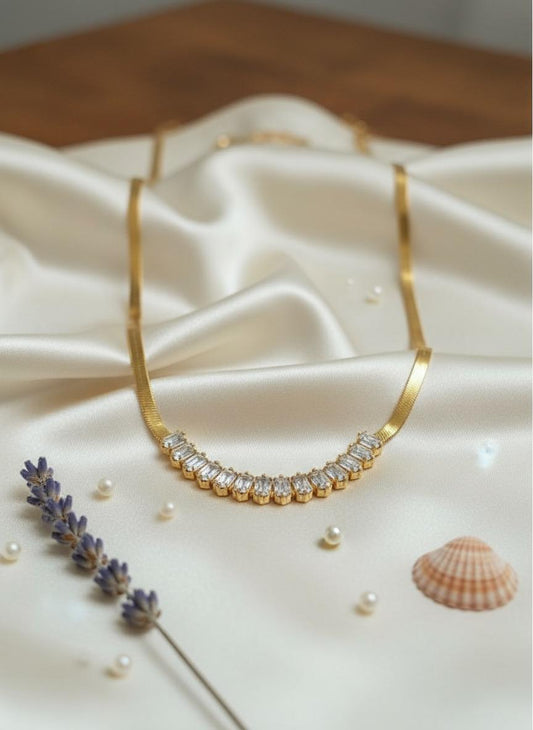 Anti Tarnish Snake Chain with Studded Stones