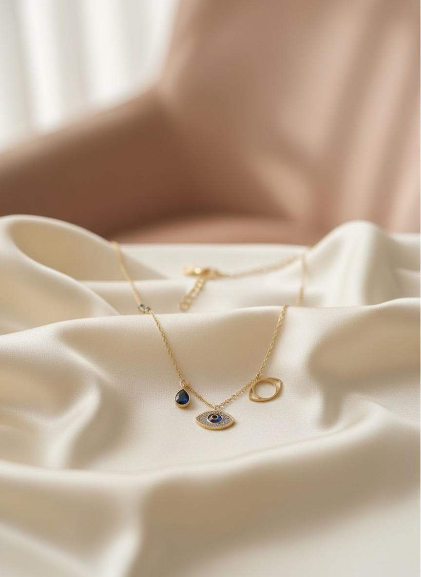 Evil Eye Protection Gold Necklace