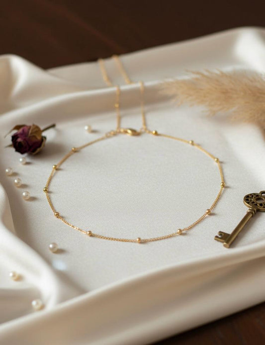 Beaded Ball Minimal Plain Chain