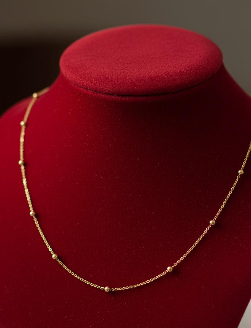 Beaded Ball Minimal Plain Chain