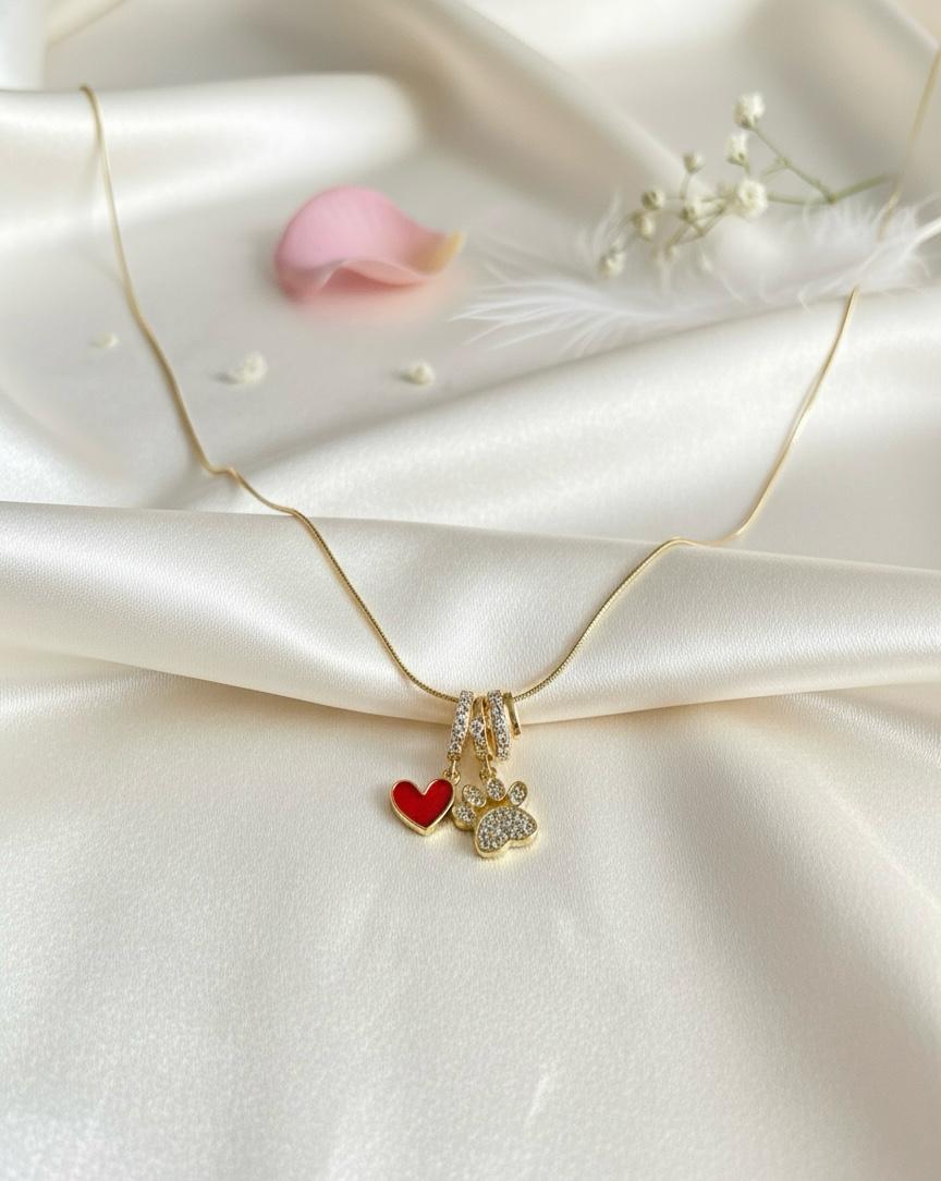 Puppy Paw Pendant Necklace