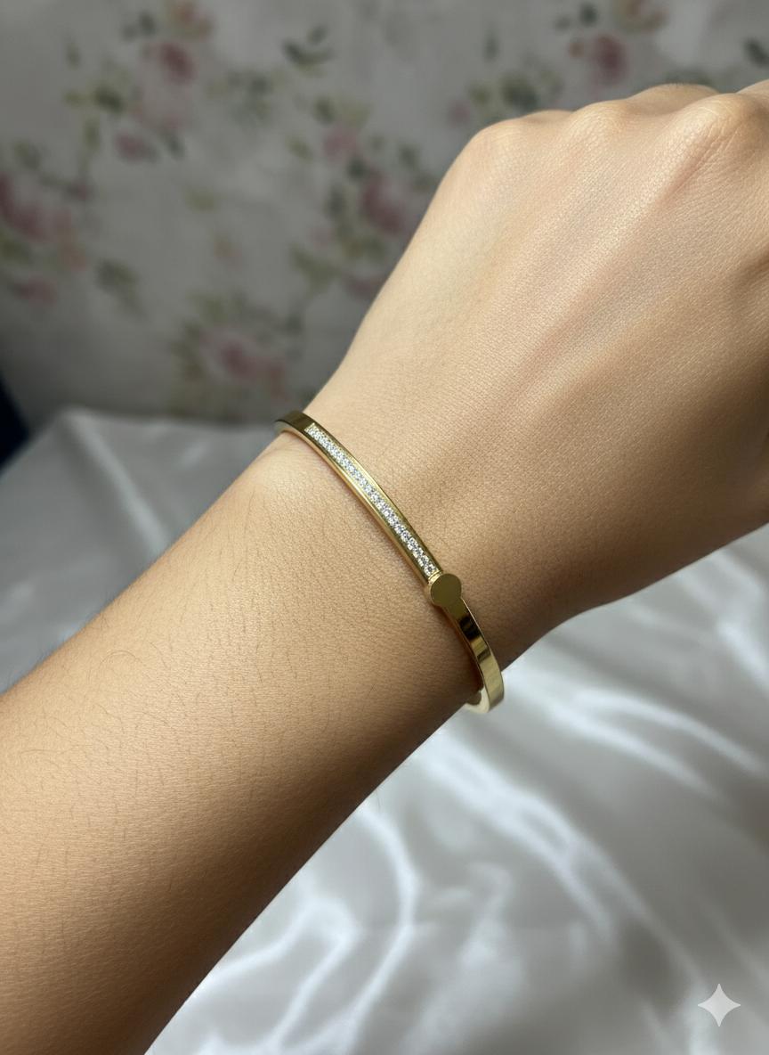 Gleaming Diamond Bangle Bracelet