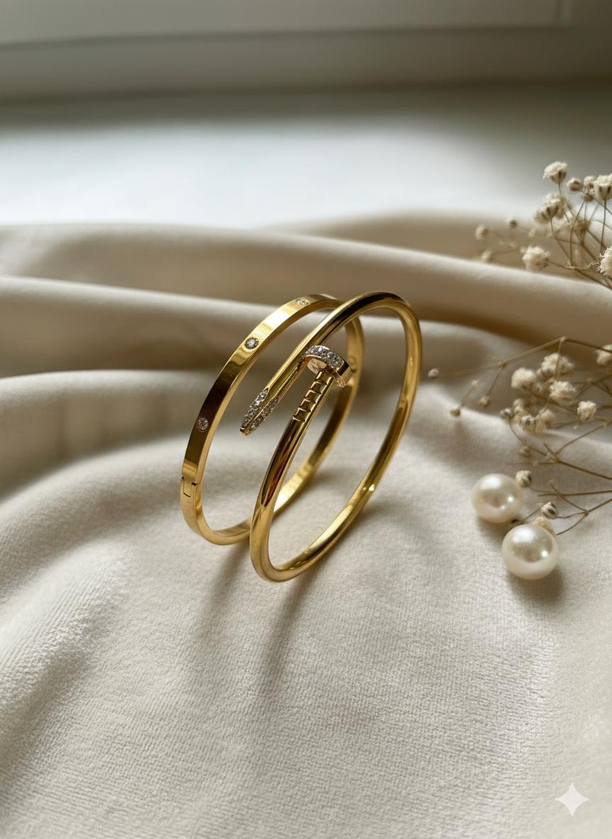 Nail Cartier Combo Bangle Bracelet