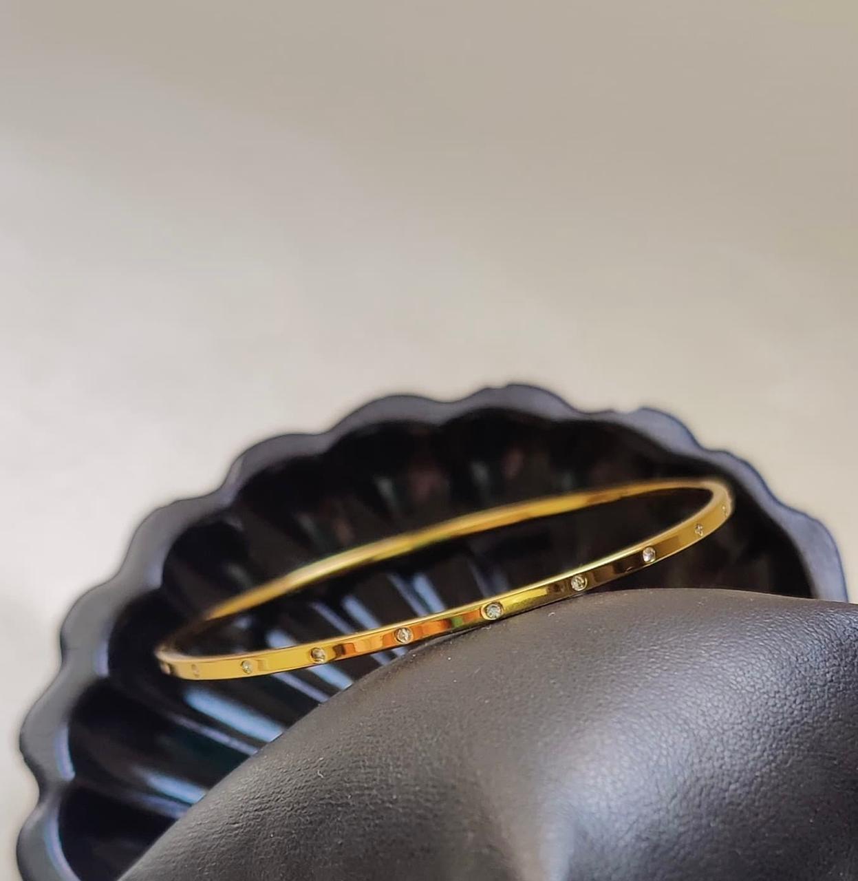 Stone Studded Sleek Bangle Bracelet