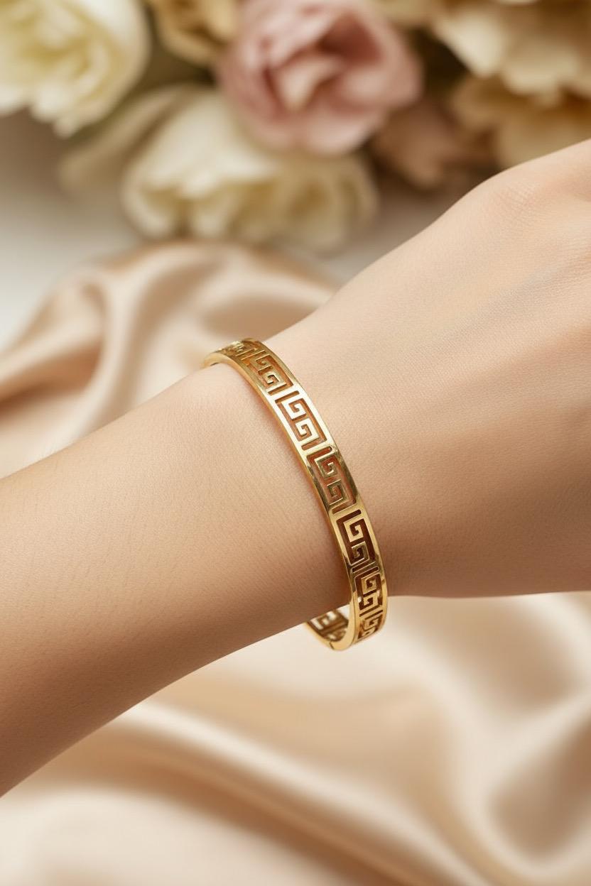 Greek Key Bangle Bracelet