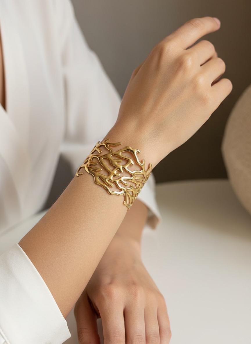 Golden Coral Adjustable Cuff