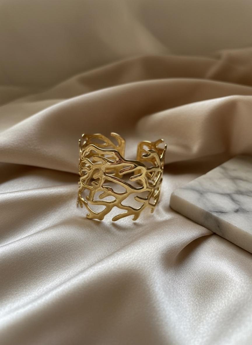 Golden Coral Adjustable Cuff