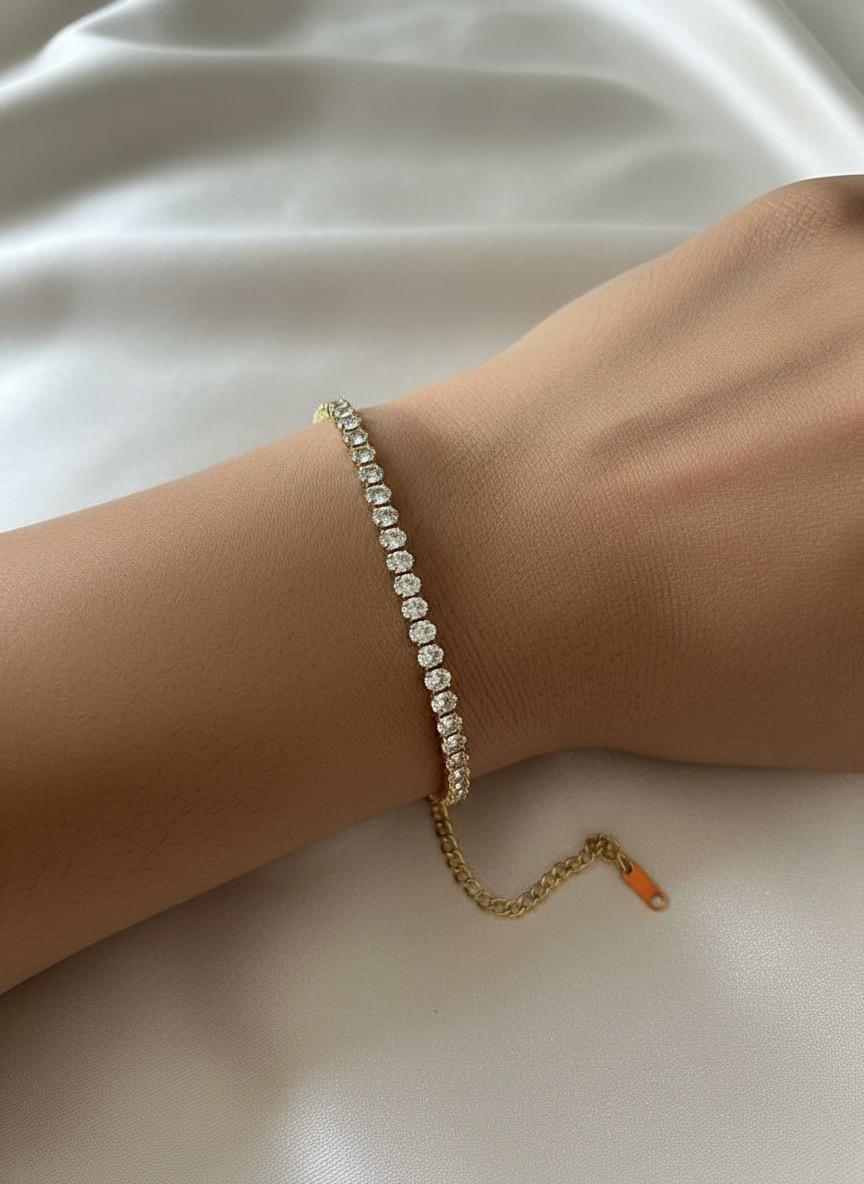 Oval Cut Stone Tennis Bracelet