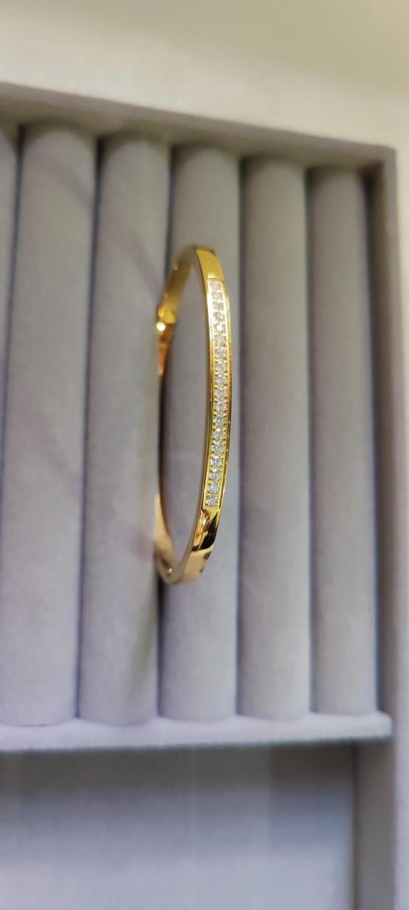 Single Line Stone Bangle Bracelet