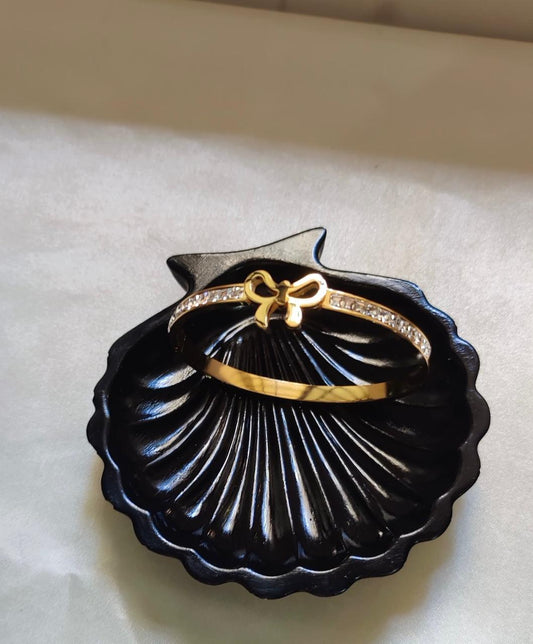 Bow Stone Bangle Bracelet