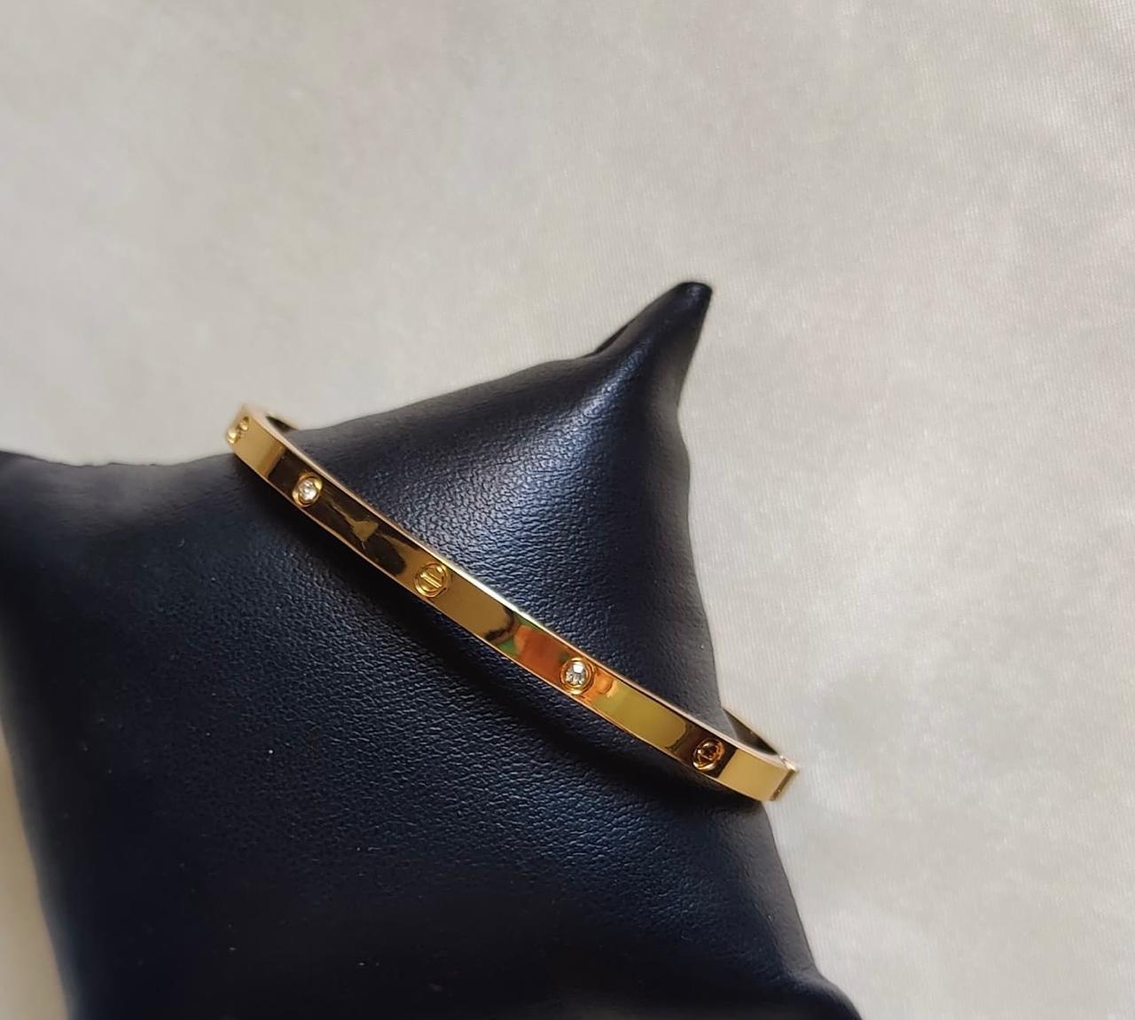 Stone Studded Minimalist Bangle Bracelet