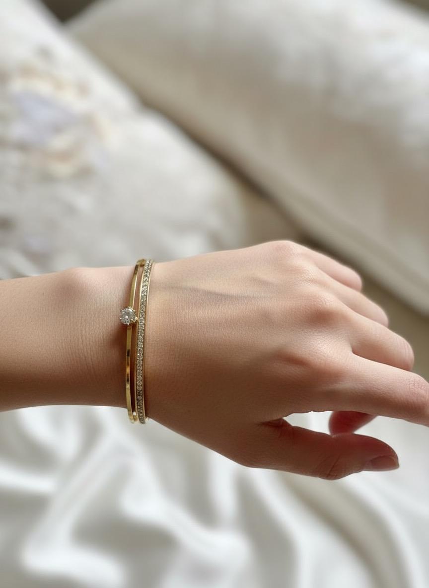 Mono Luxe Stone Line Bangle Bracelet