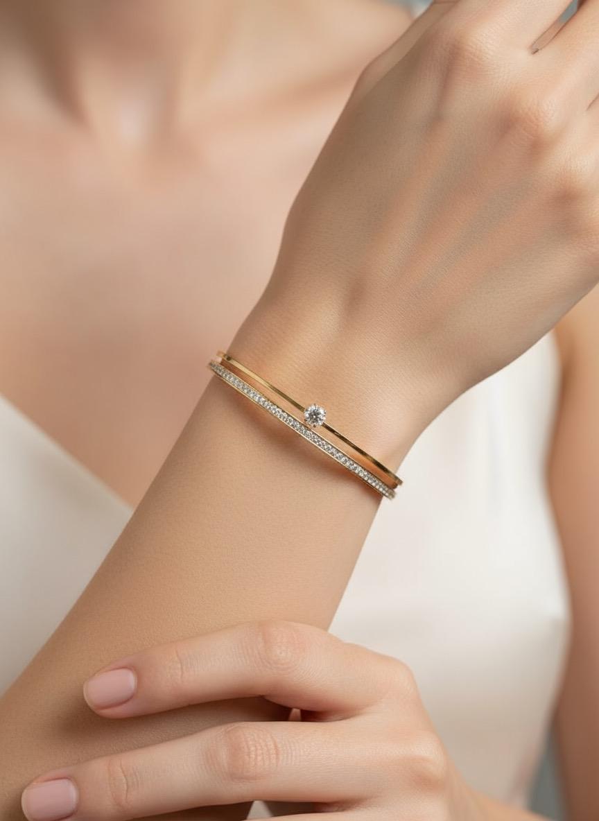 Mono Luxe Stone Line Bangle Bracelet