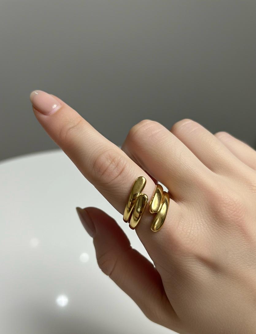 Chunky Gold Twist Ring