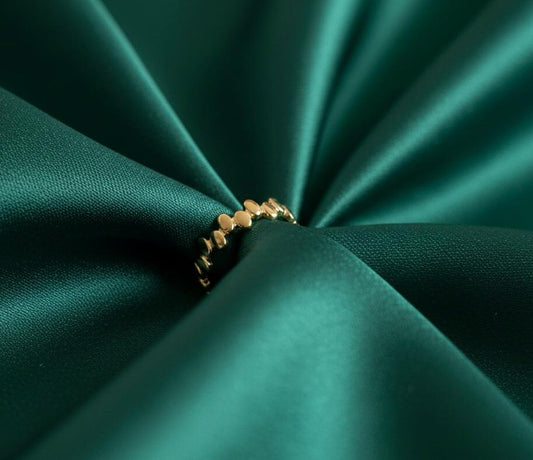 Gold Flat Bead Adjustable Ring