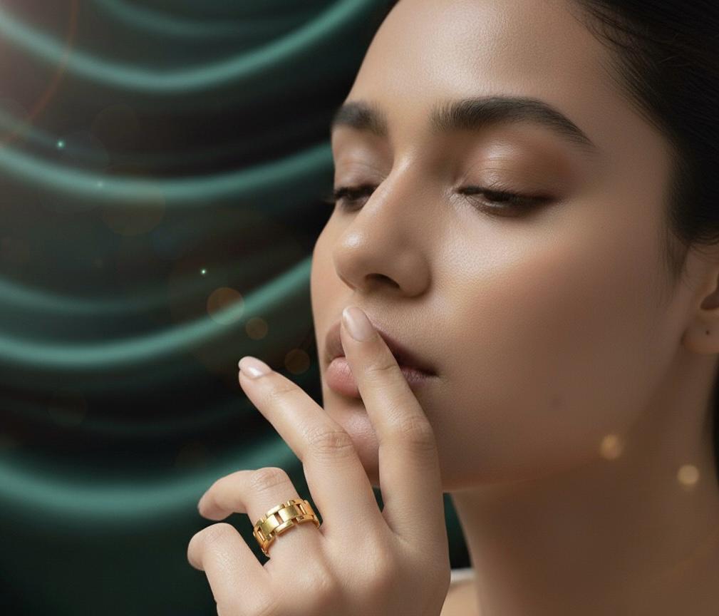 Chunky Gold Link Adjustable  Ring