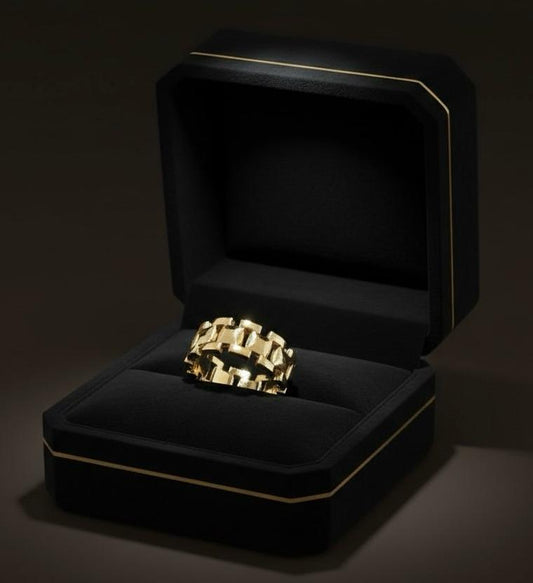 Chunky Gold Link Adjustable  Ring