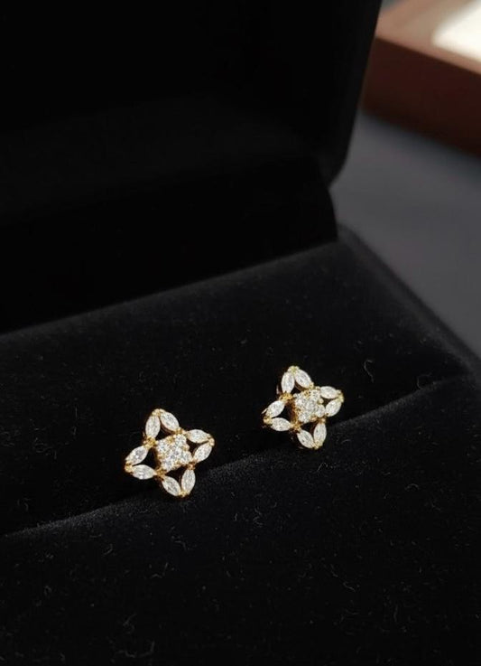 Symmetry Gold Diamond Stud Earrings