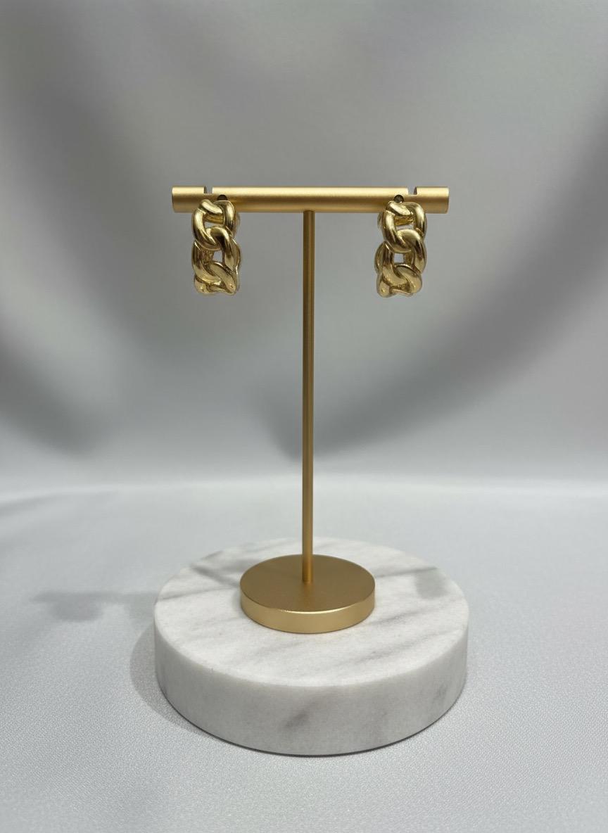 Gold Chain Link Hoop Earrings