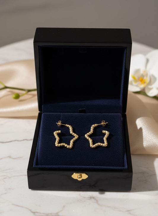 Twisted Star Half Hoop Earrings