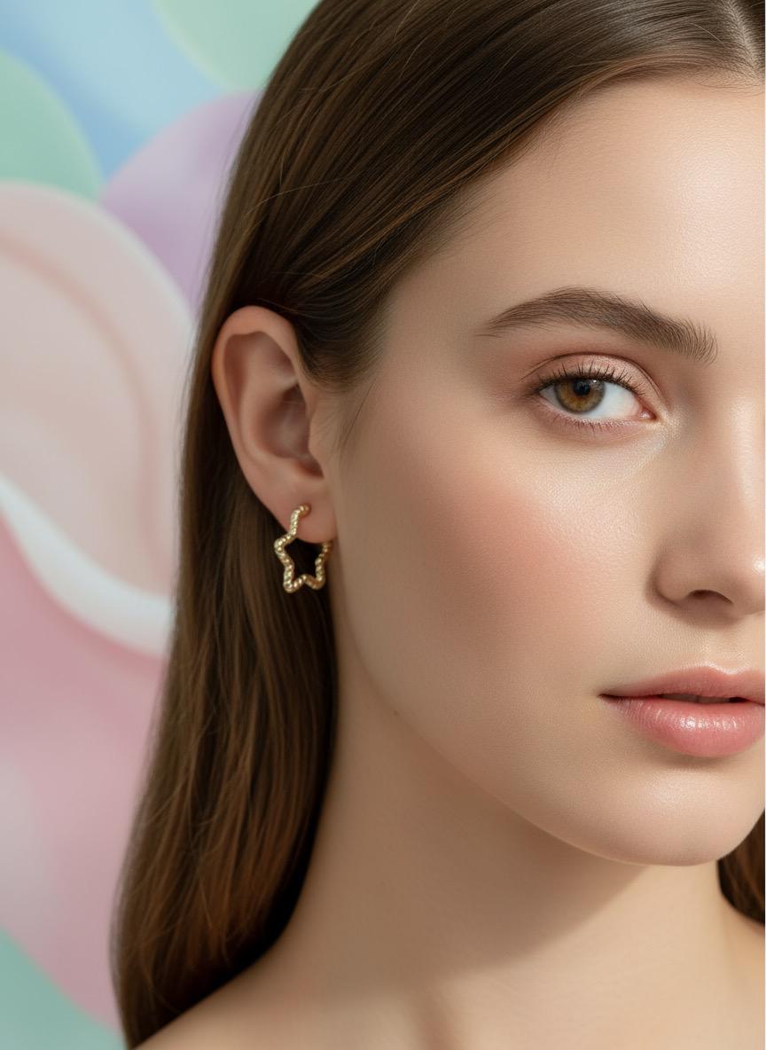 Twisted Star Half Hoop Earrings