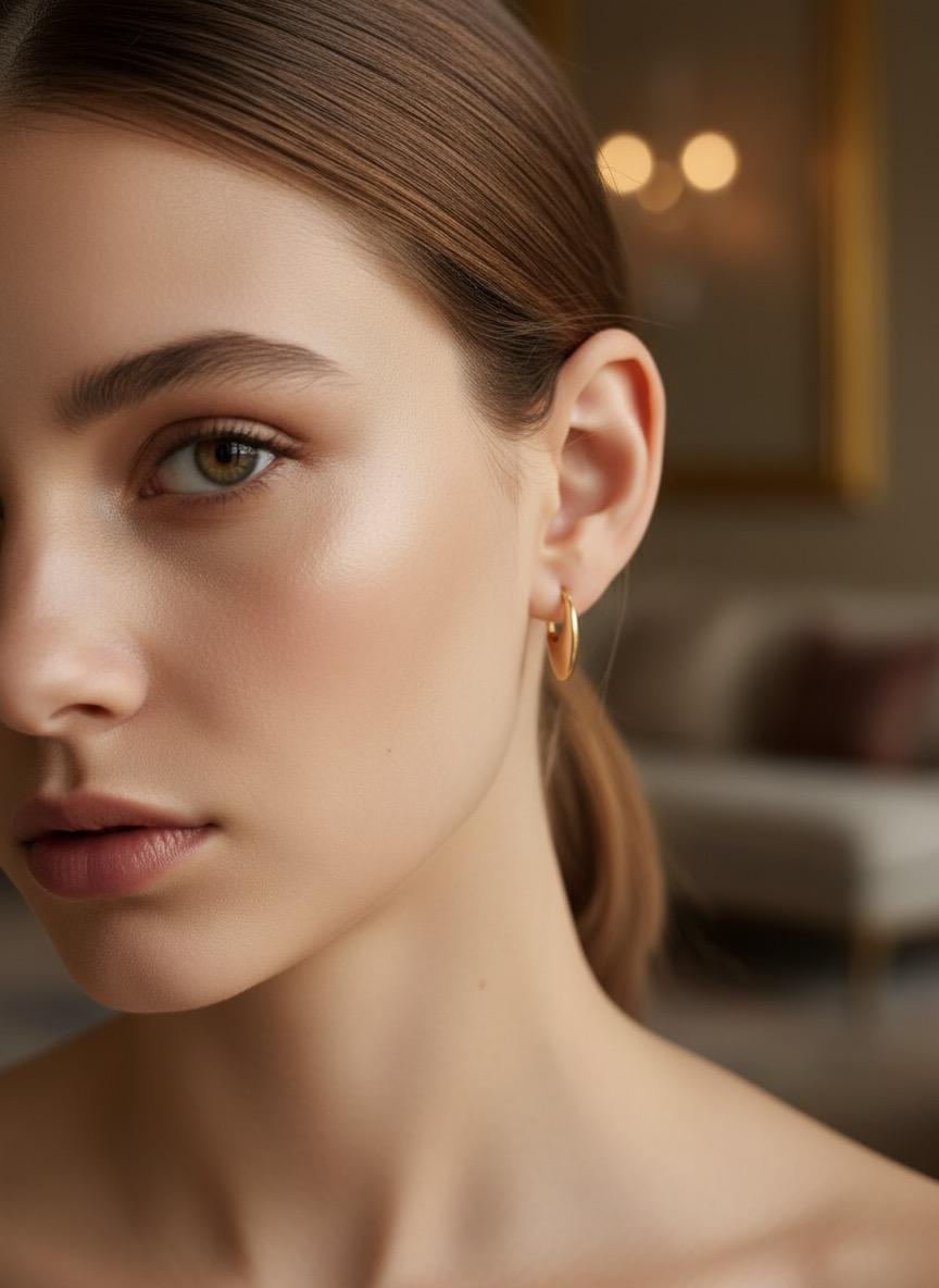 Half Moon Gold Drop Earrings