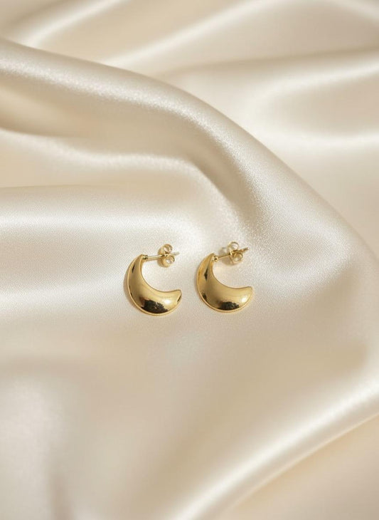 Half Moon Gold Drop Earrings