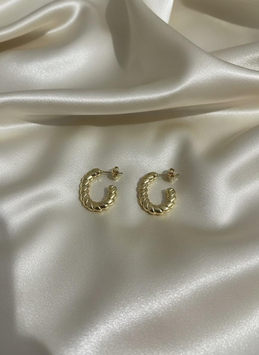 Twister Gold Hoop Earrings