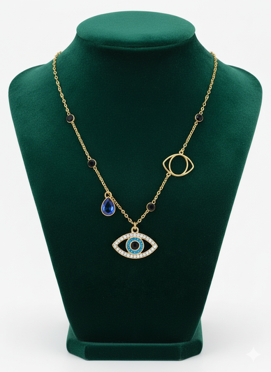 Evil Eye Protection Gold Necklace
