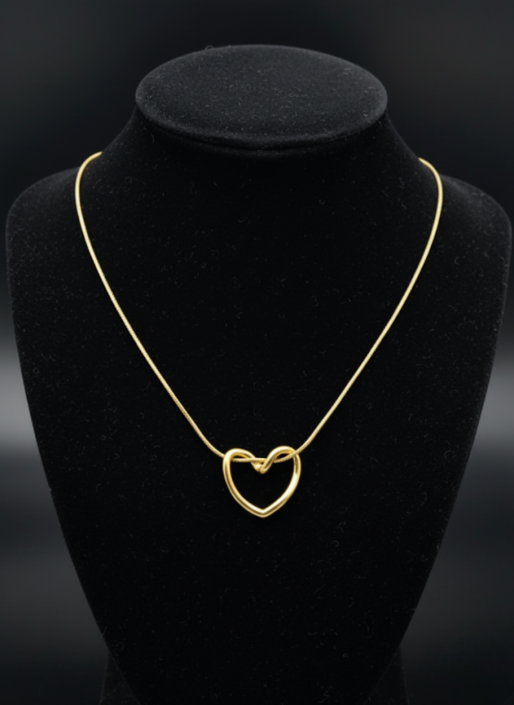 Open Heart Golden Chain Necklace